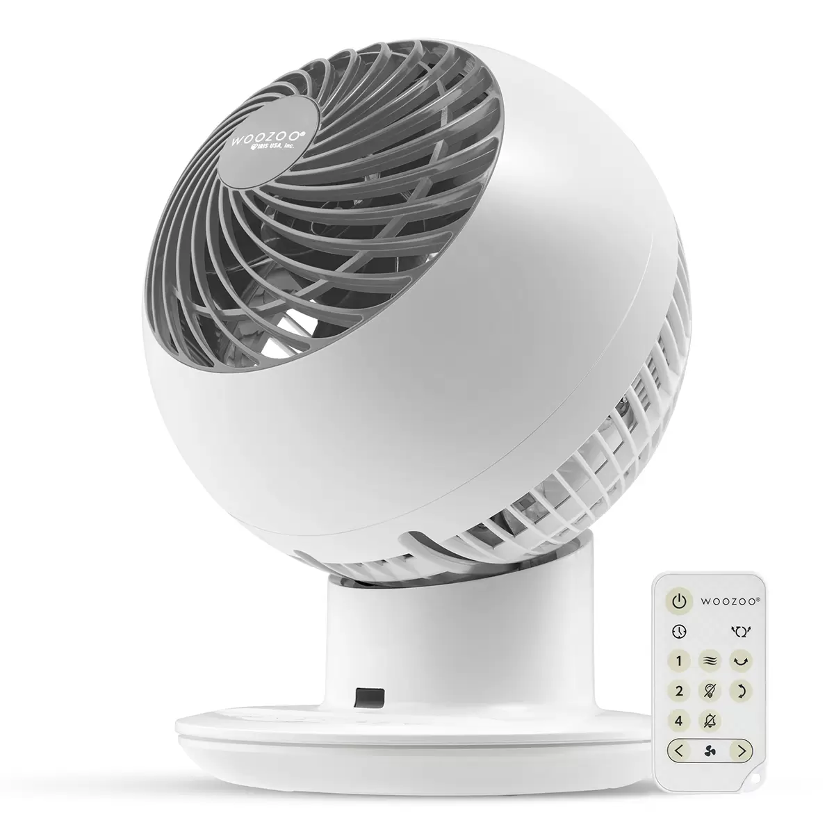 Ventilador de Globo Woozoo Multi Direccional 90 Grados, 5 velocidades Con Control Remoto, 21cm Diametro