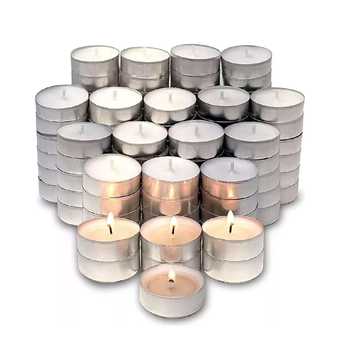 Velas Flotantes Sin Aroma De Alta Calidad MA-099 redonda 100 Pcs blanco