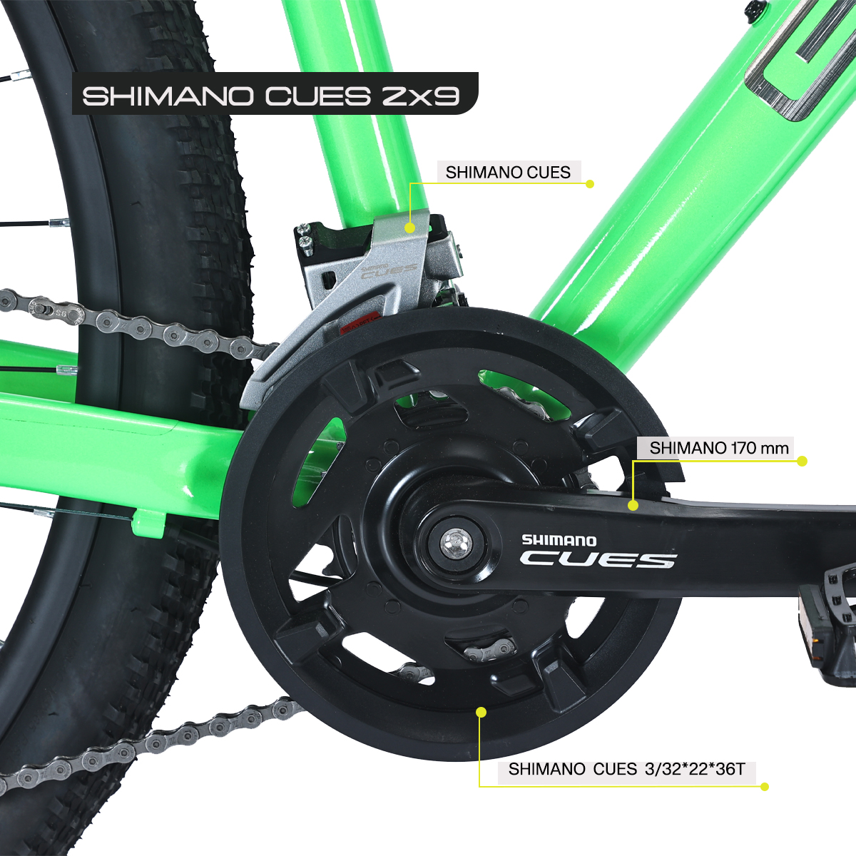 Bicicleta Gravel Barel De Montaña R29, Shimano 18v Verde S