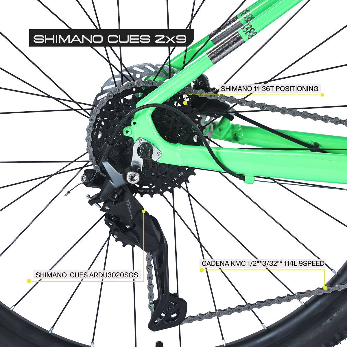 Bicicleta Gravel Barel De Montaña R29, Shimano 18v Verde S