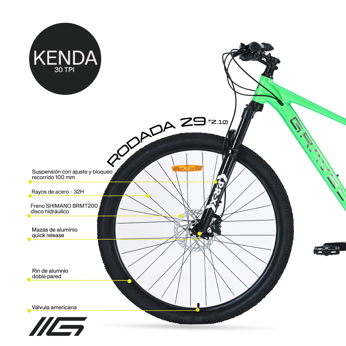 Bicicleta Gravel Barel De Montaña R29, Shimano 18v Verde S