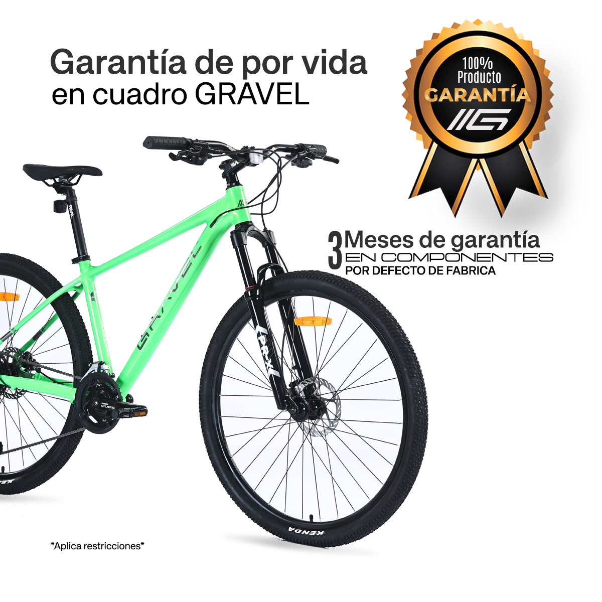 Bicicleta Gravel Barel De Montaña R29, Shimano 18v Verde S