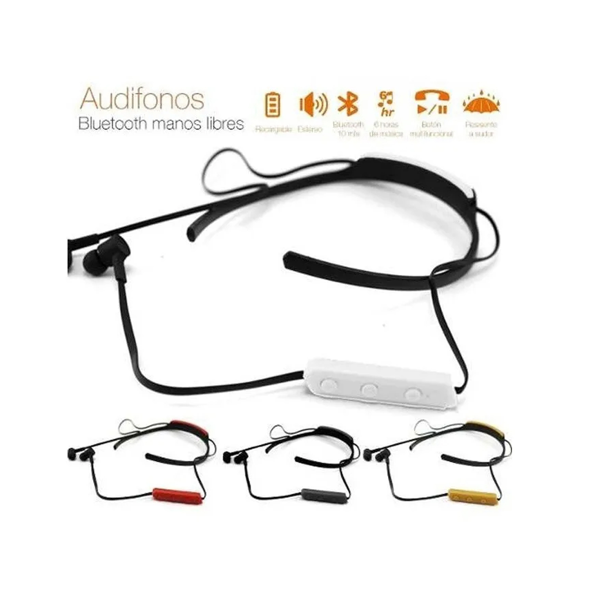 Audífonos Bluetooth V28 manos libres con diadema y sonido HD Color Dorado