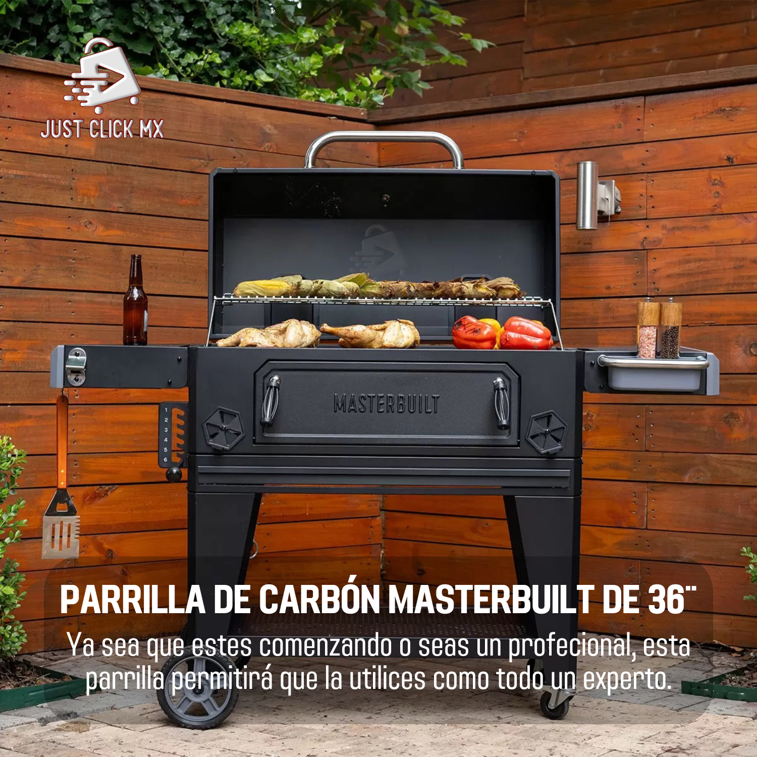 Parrilla Asador De Carbón Masterbuilt 36¨Hierro Fundido Negro