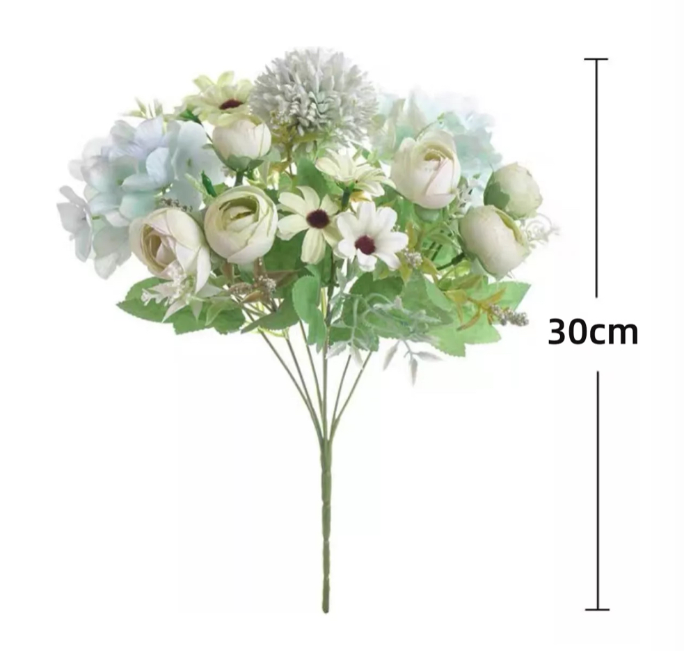 3 Grandes Ramos Flores Artificial Decora Boda Fiesta Hogar Verde