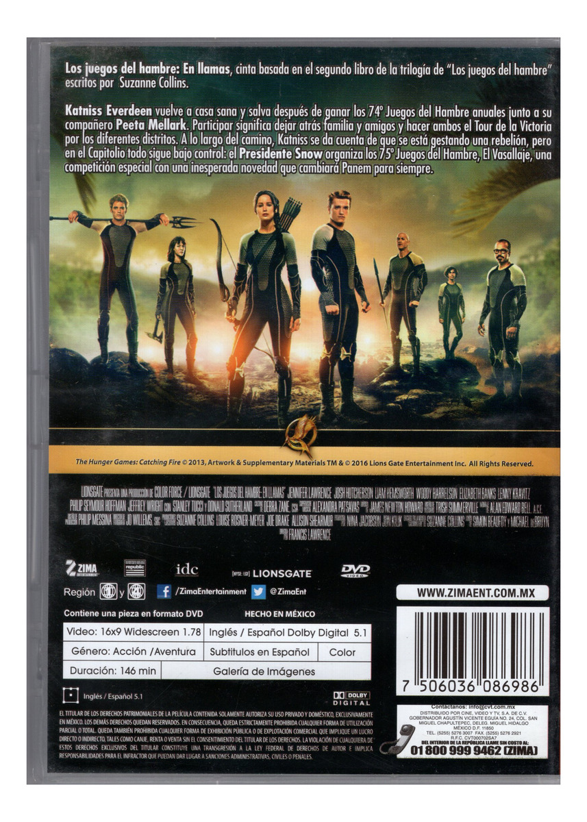 Los Juegos Del Hambre 2 Dos En Llamas Pelicula Dvd