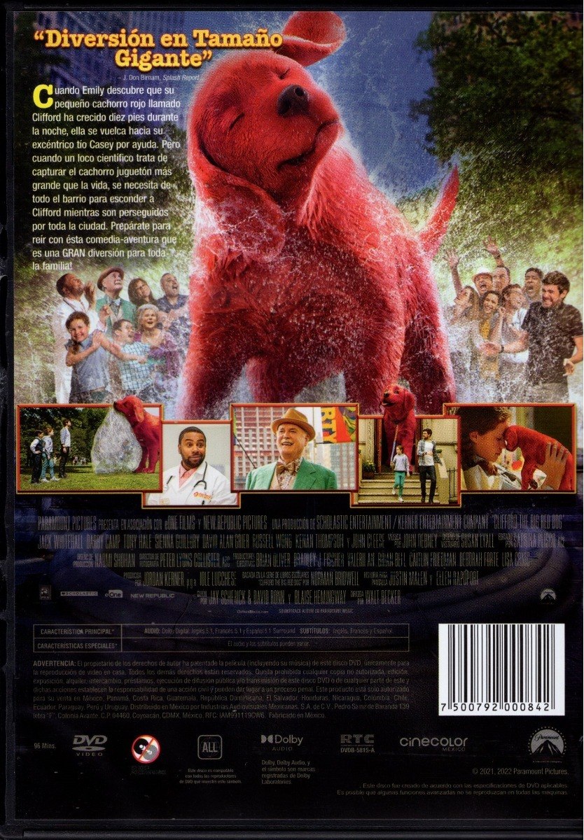 Clifford El Gran Perro Rojo 2021 Pelicula Dvd