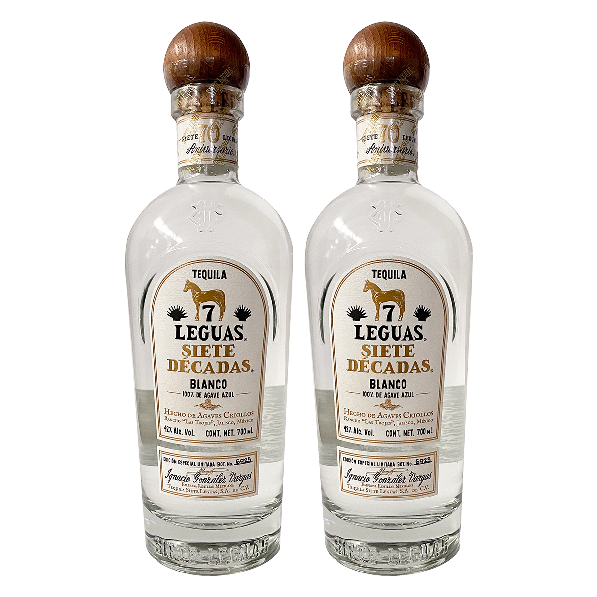 Duo Tequila Siete Leguas Edición Siete Décadas Blanco 700 Ml