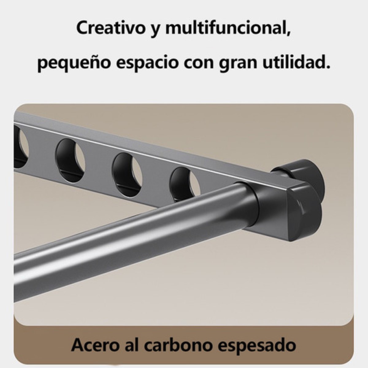Tendedero Plegable Para Colgar Ropa 2 Perchas Y Ganchos NEGRO