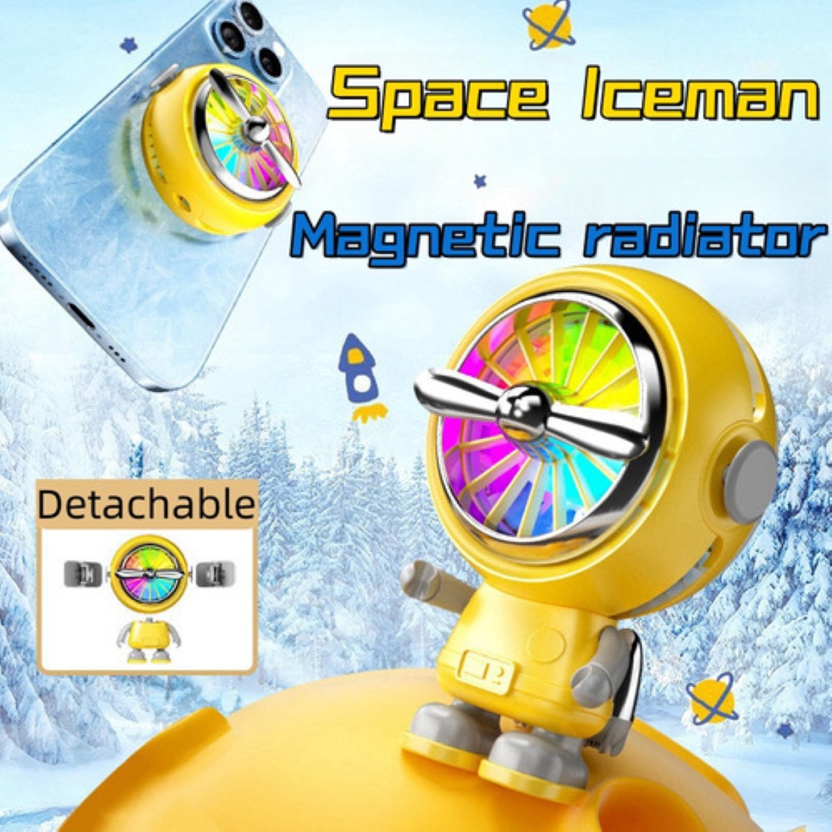 Ventilador Enfriador De Celular Ventilador Rgb Cooler AMARILLO