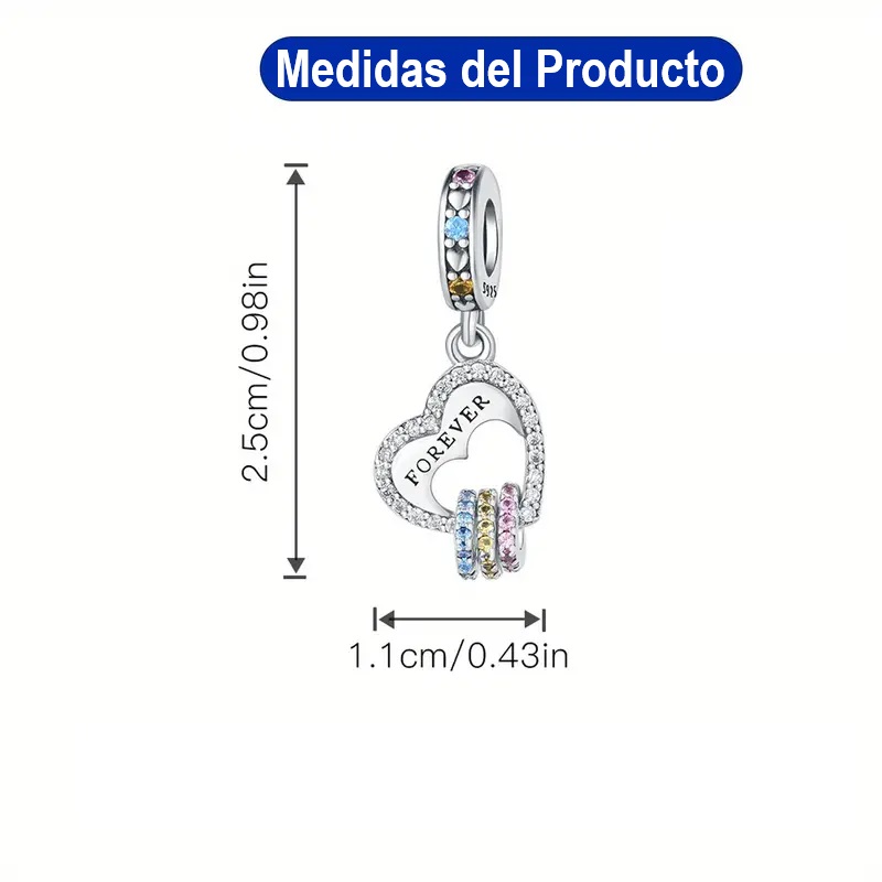 Dije Charm de Corazon Plata 925