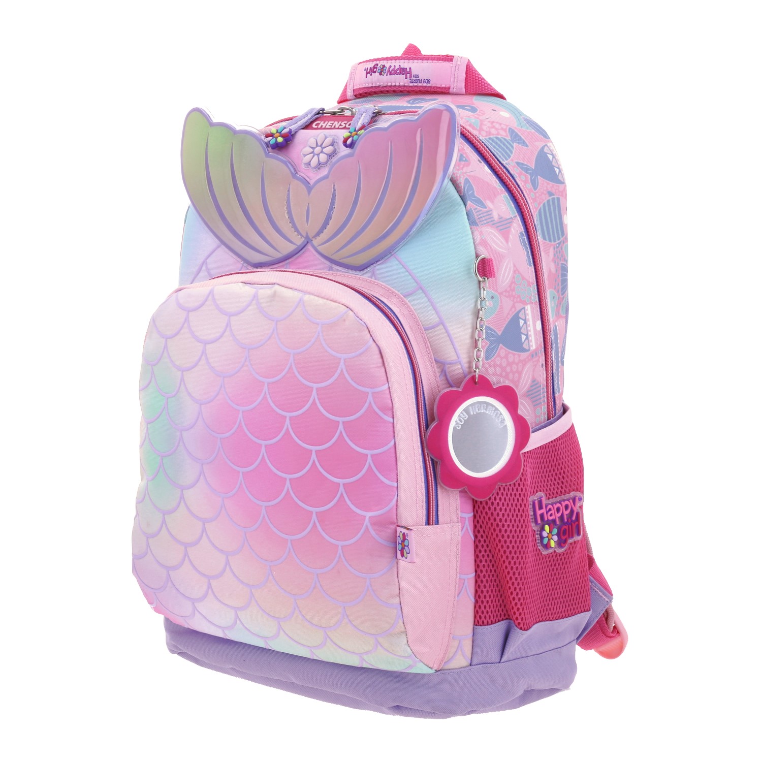 Mochila Grande Escolar Chenson Primaria Sirena Syl Happy Girl HG66380-I
