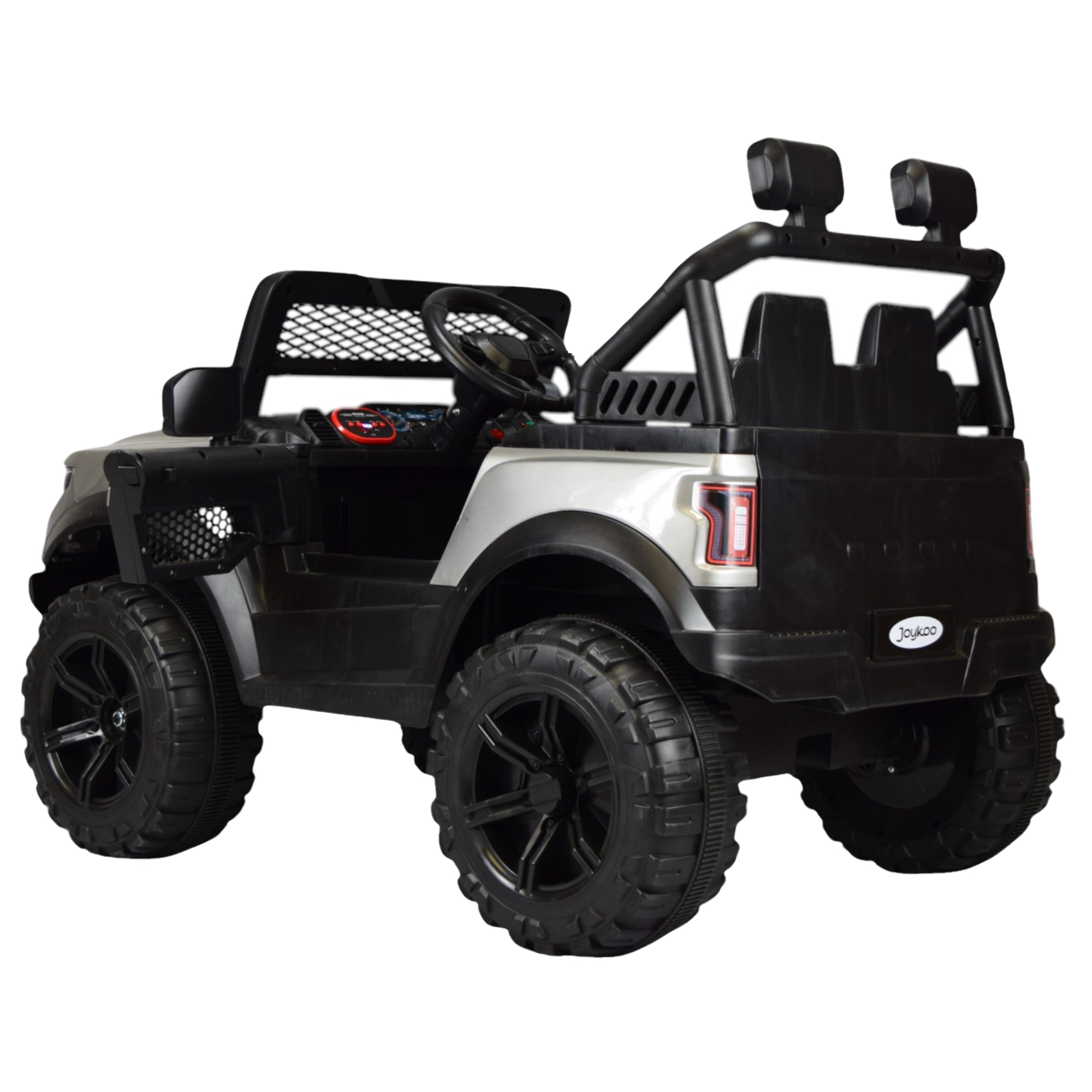 Montable Electrico Raptor para Niños Control Remoto Luz Led 12v - Gris