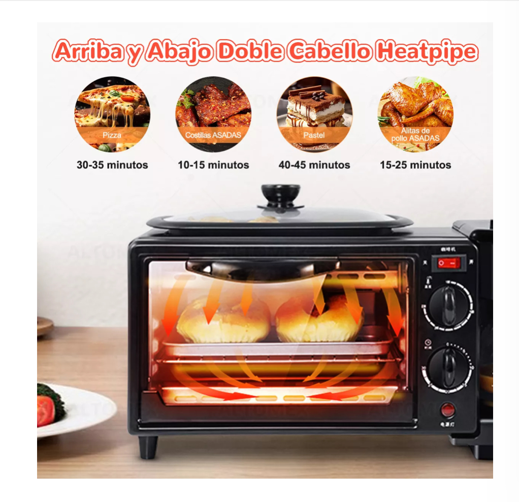 Máquina De Desayuno Eléctrica Multifuncional 3 En 1