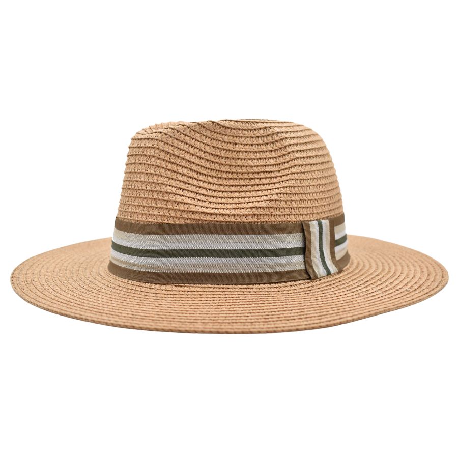 Sombrero Fedora de Hombre Café Detalle de Cinta A Rayas para Caballero 