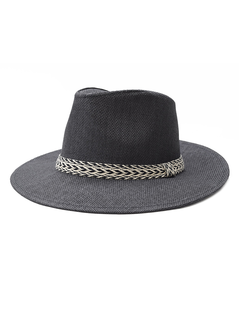 Sombrero Fedora Negro Detalle de Cinta para Caballero 