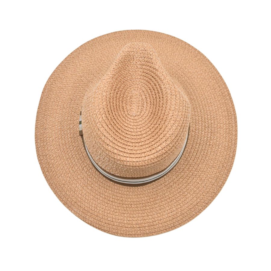 Sombrero Fedora de Hombre Café Detalle de Cinta A Rayas para Caballero 