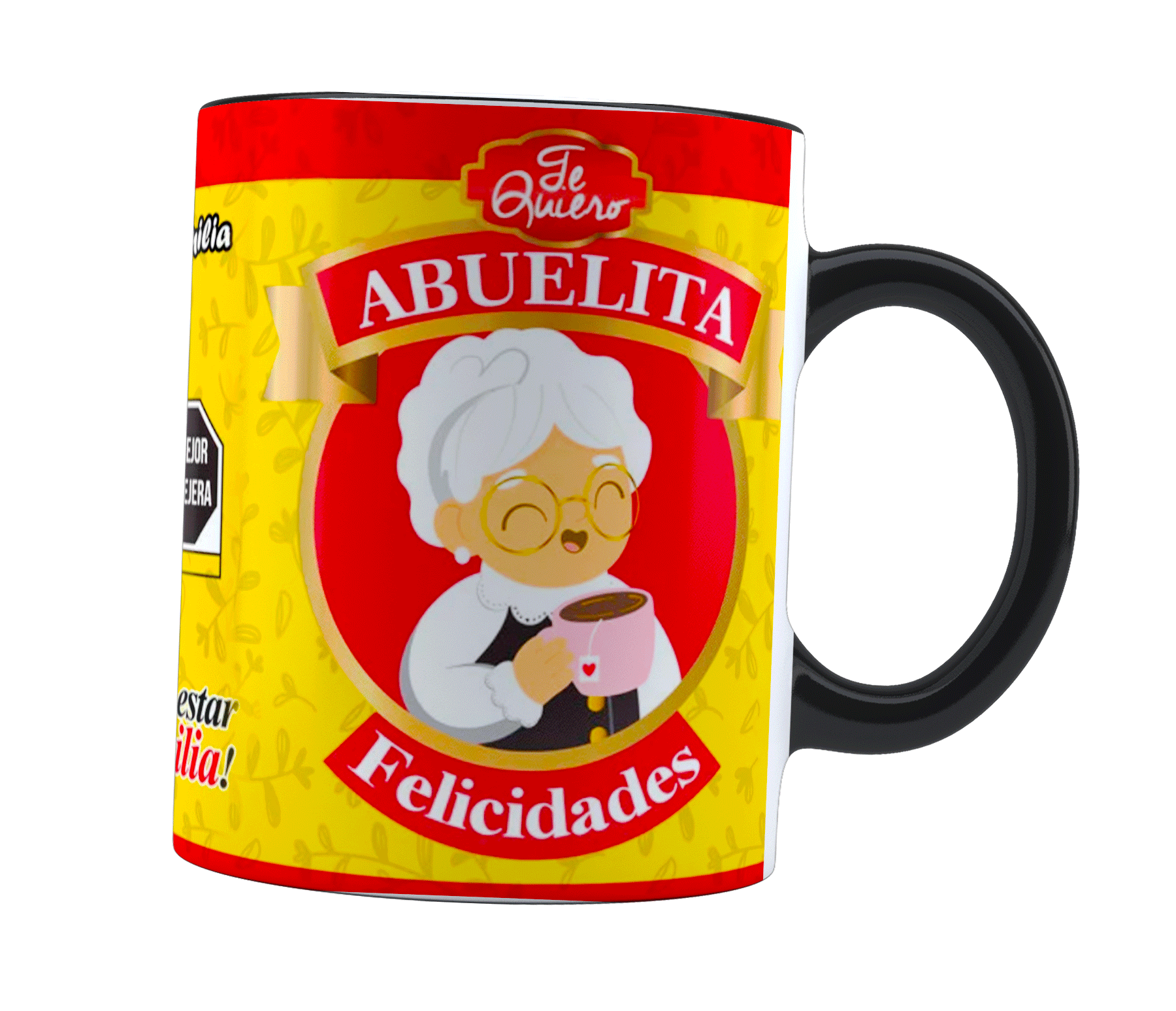 Taza Mágica Dia De Los Abuelos | Abuelita chocolate | Regalo te quiero feliz dia | Frase Meme divertida | Cambia de color | Para Café o té