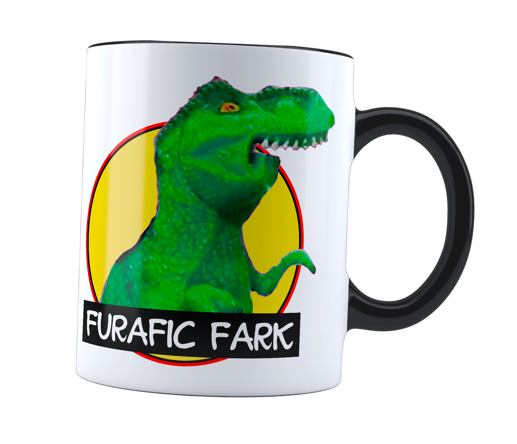 Taza magica dinosaurio furafic fark | trex en f | frase meme divertida | Cambia de color | Para Café o té