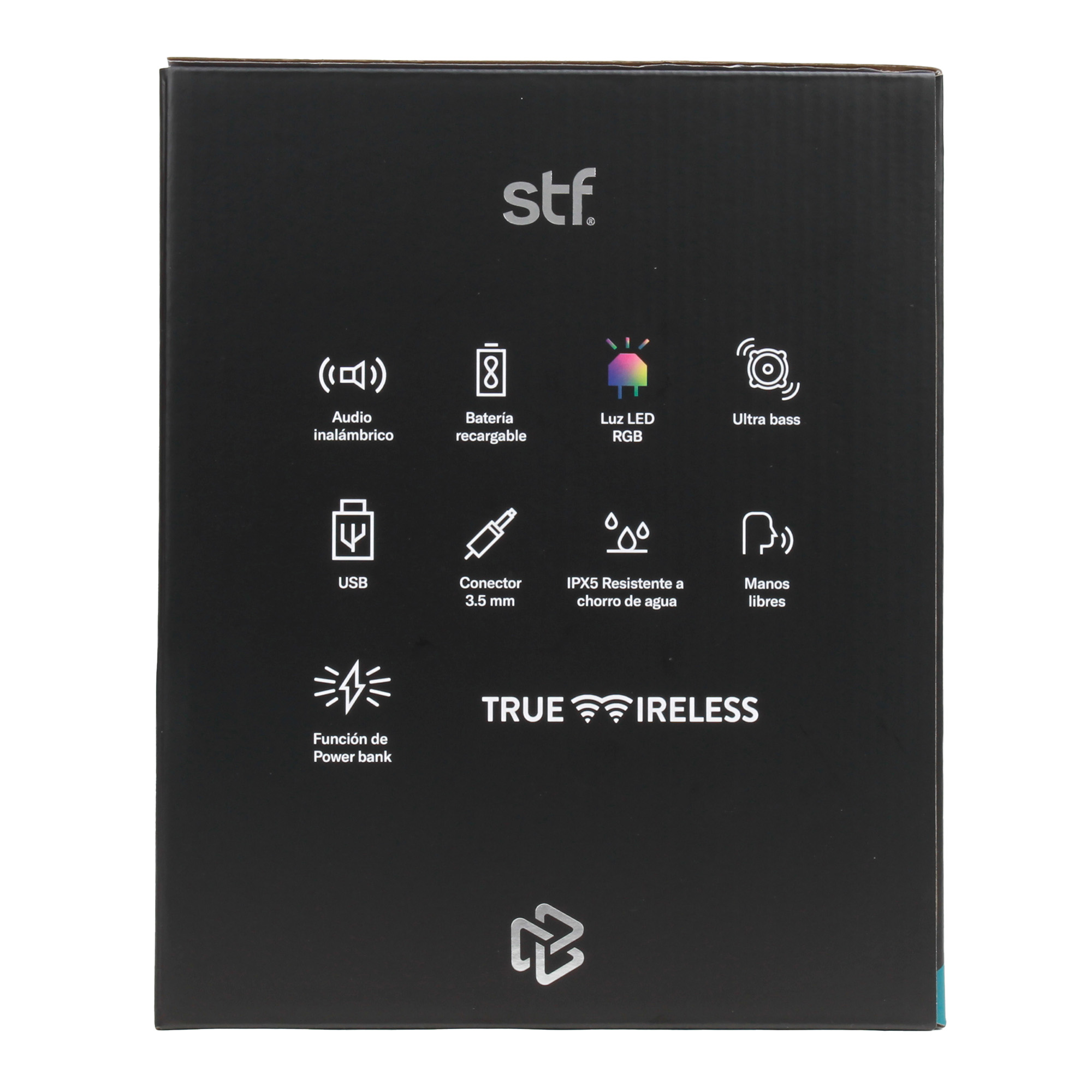 Bocina Inalámbrica portátil  STF Boost Power  7hrs uso 80W función TWS y Powerbank IPX5