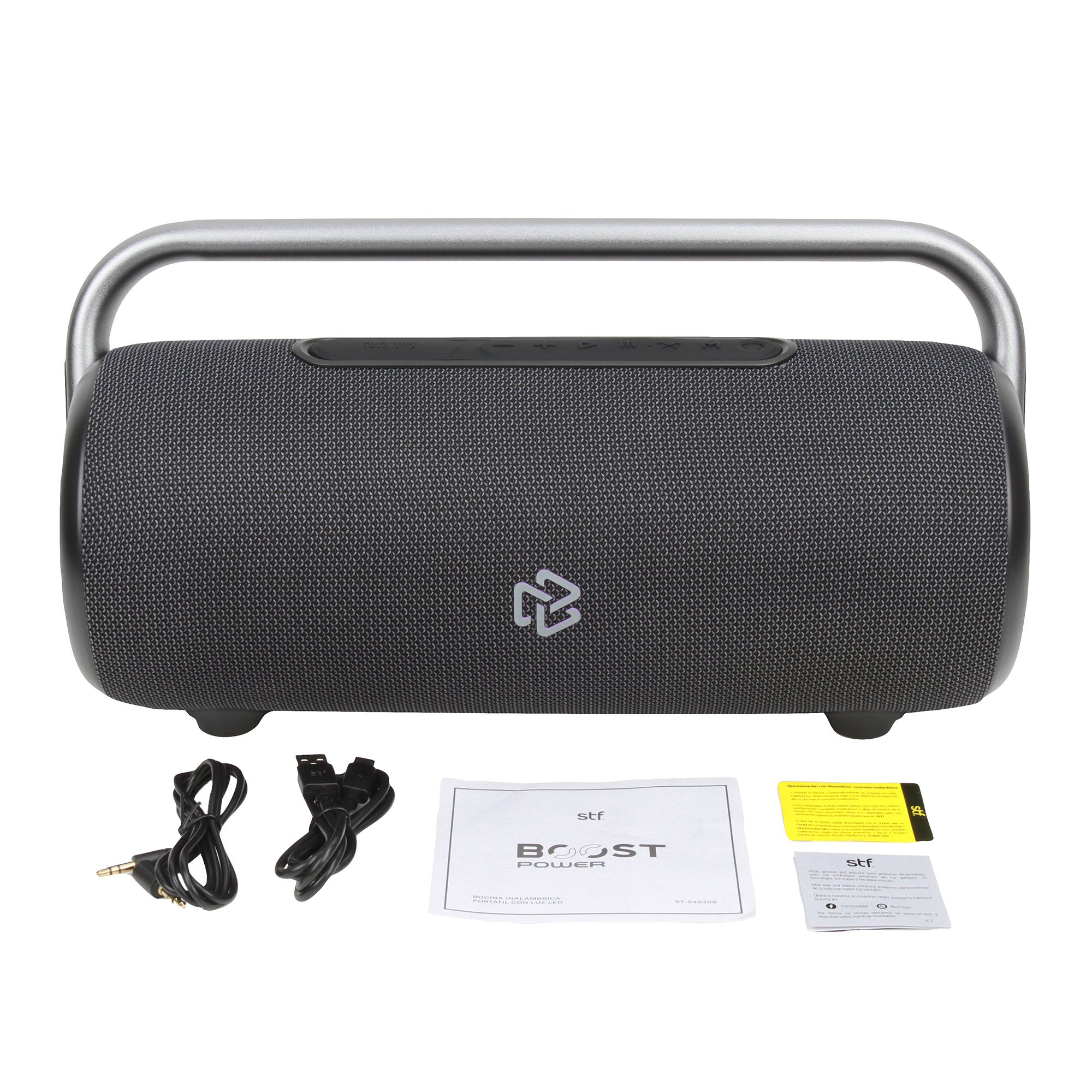 Bocina Inalámbrica portátil  STF Boost Power  7hrs uso 80W función TWS y Powerbank IPX5