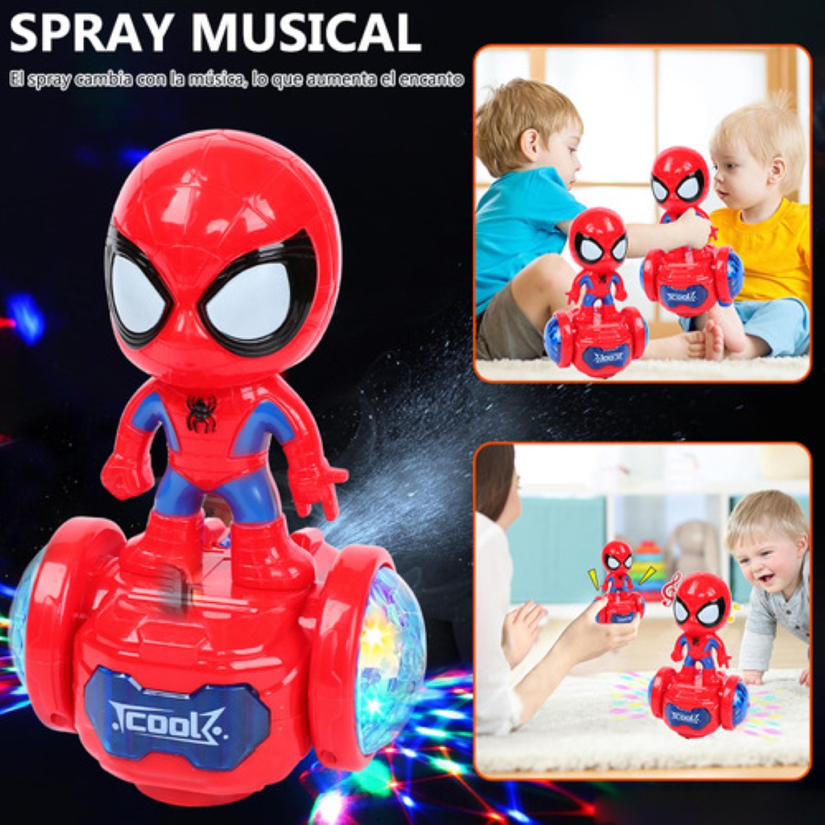 Spiderman Robot Bailando Luz Musical Muñeca Eléctrica Red Spider-Man.