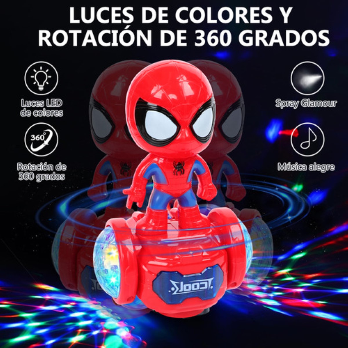 Spiderman Robot Bailando Luz Musical Muñeca Eléctrica Red Spider-Man.