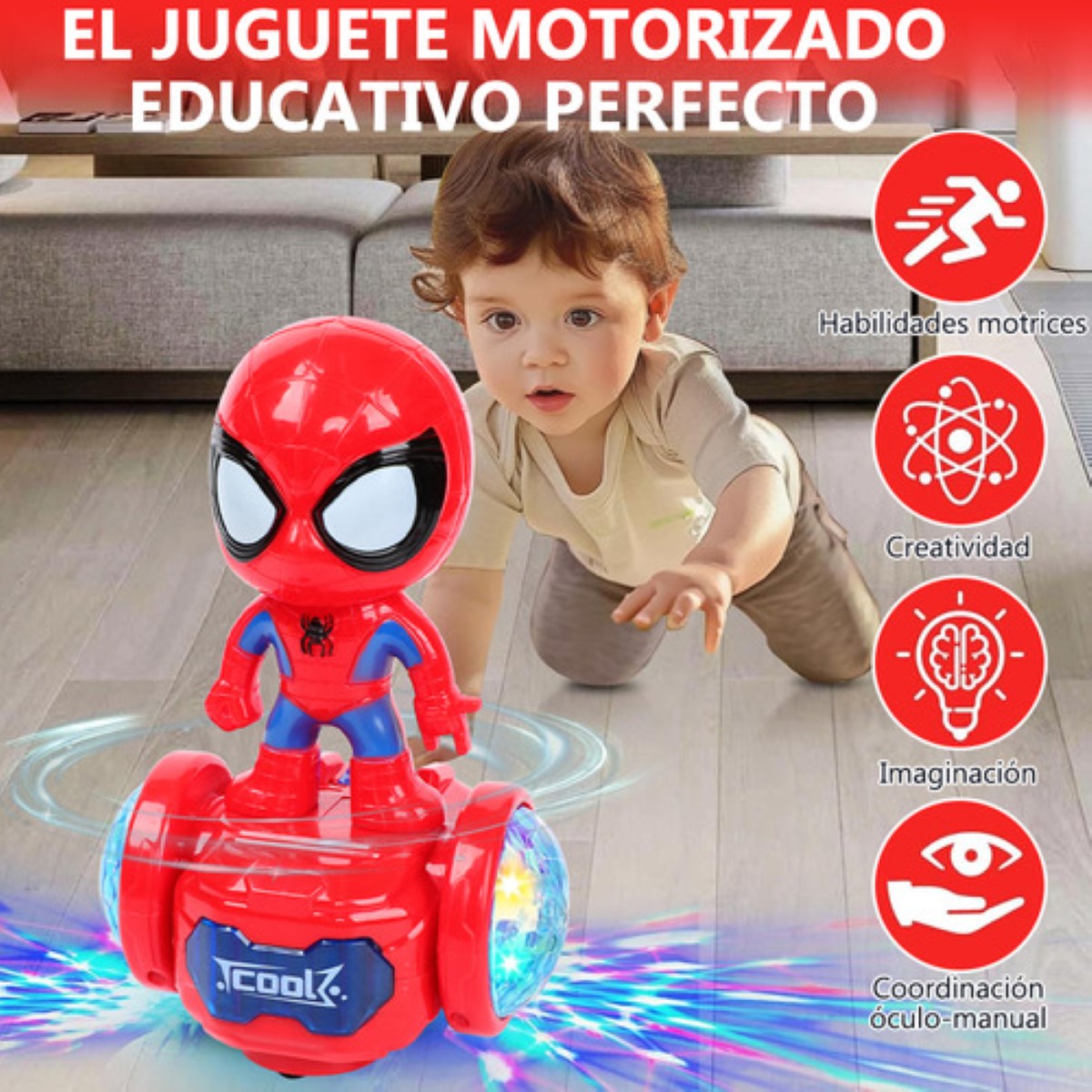 Spiderman Robot Bailando Luz Musical Muñeca Eléctrica Red Spider-Man.