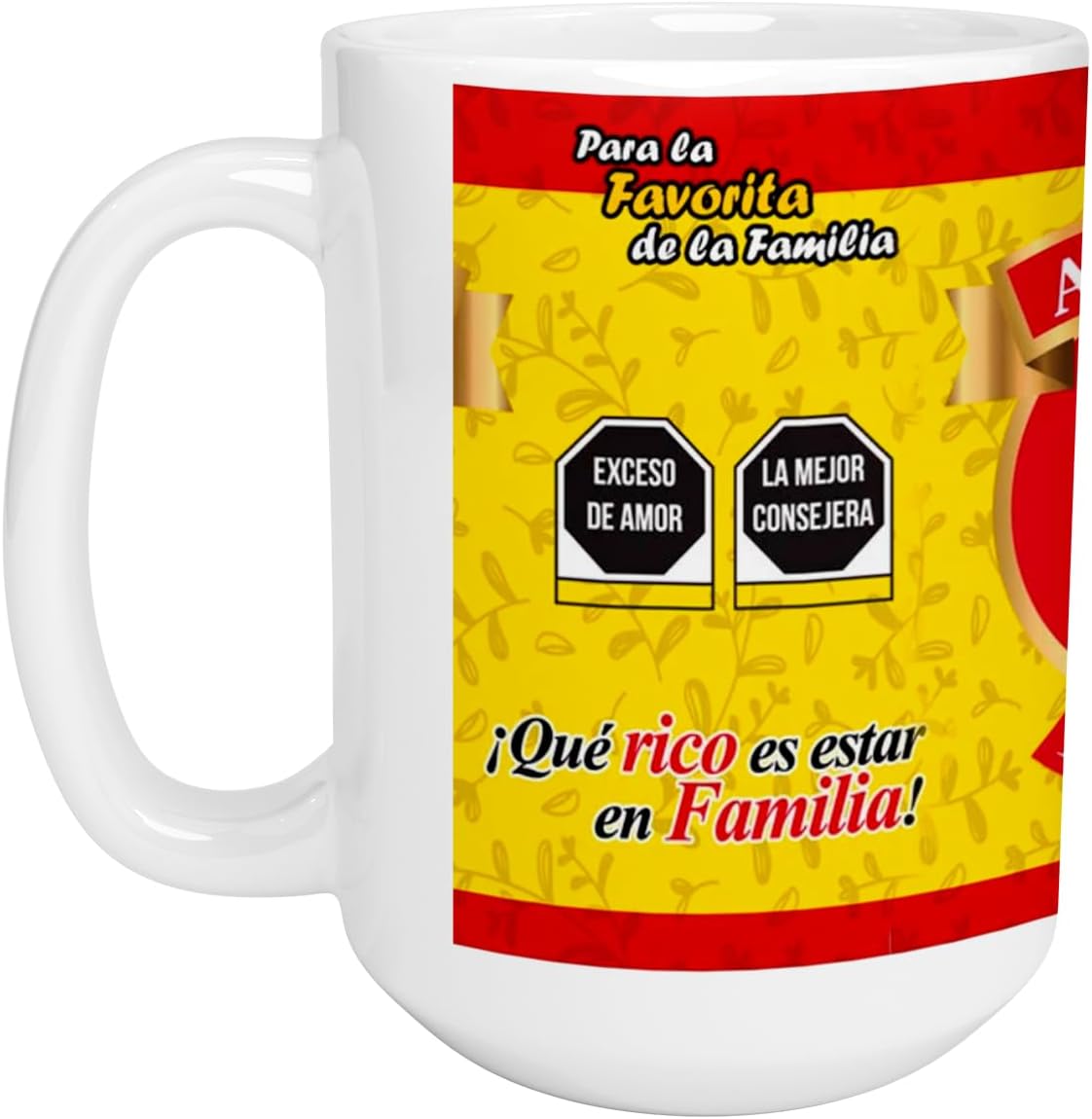 Taza grande Dia De Los Abuelos | Abuelita chocolate | Regalo te quiero feliz dia | Cerámica Blanca 15 oz | Para Café o té