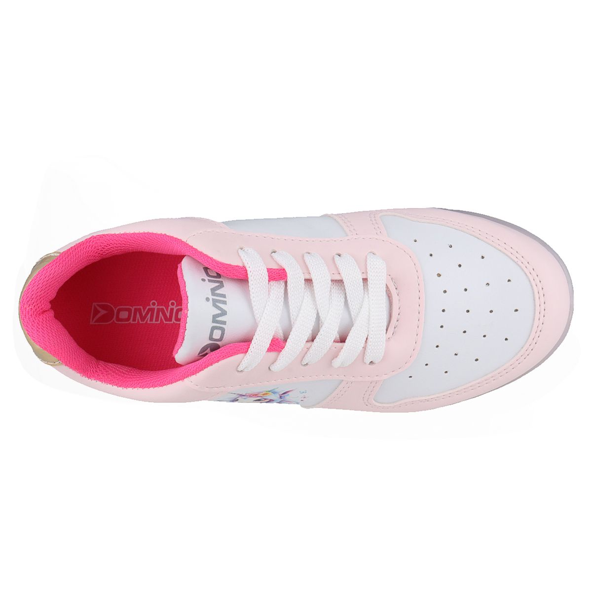 Tenis casual con luces led Niña Dominiq Mod. 2459 Estampado Unicornio