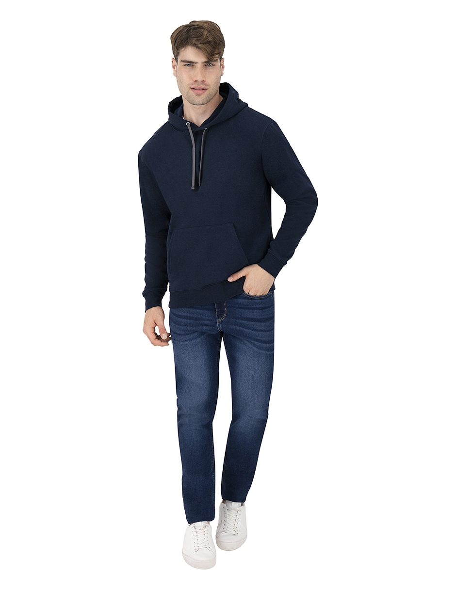 SET DE 2 SUDADERAS BÁSICAS NEGRO Y MARINO CHICAS INDICUM HOMBRE