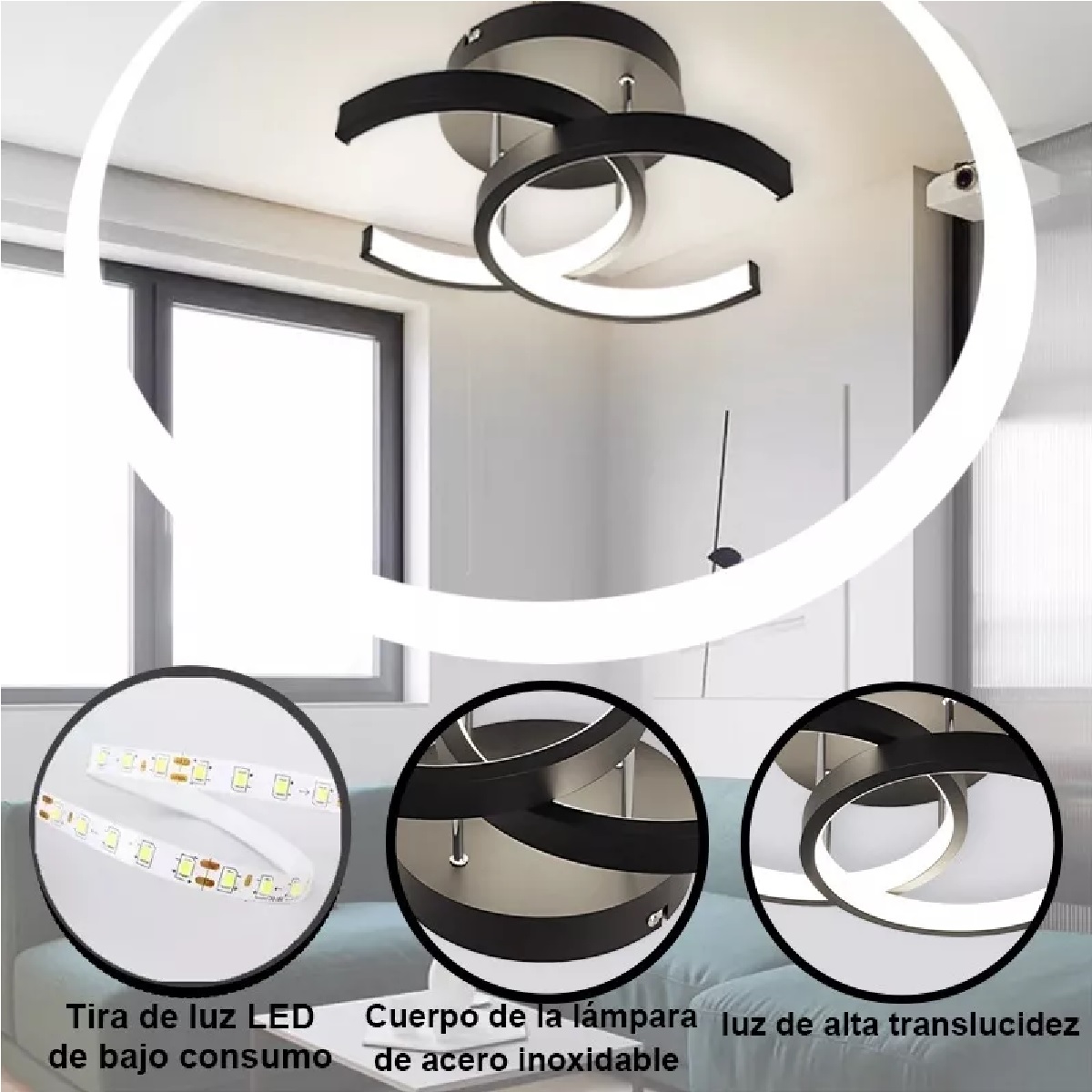 Lámpara De Techo Led Moderna Para Comedor Luz Tricromática