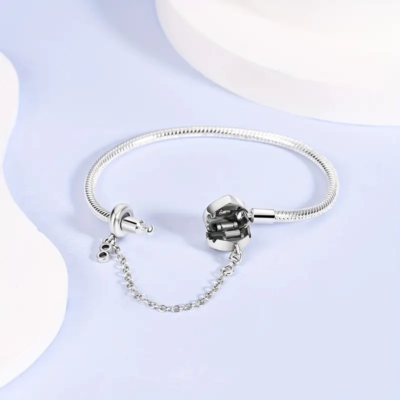 Pulsera de Plata 925 para Mujer con broche de corazon y frase Forever