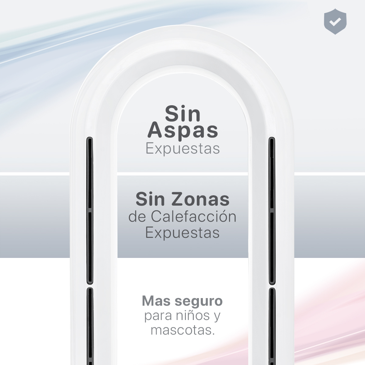 Ventilador Calentador sin Aspas 2 en 1, Silencioso, Portátil, Oscilación 80° con Temporizador y Control remoto – Azul / Blanco ESQUIMAL