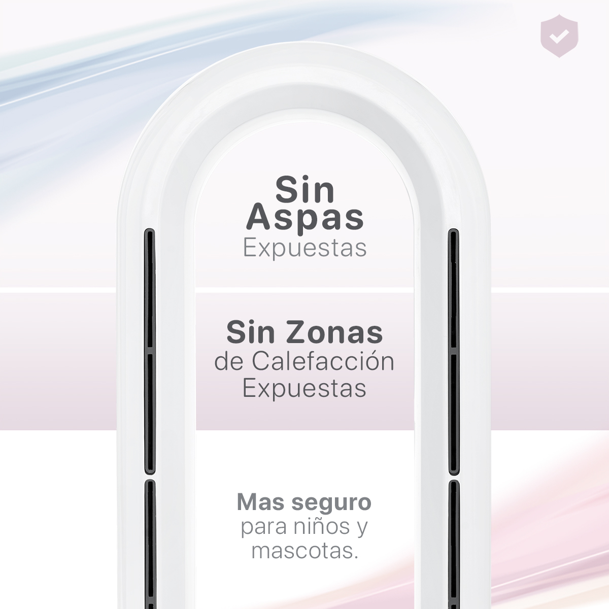 Ventilador Calentador sin Aspas 2 en 1, Silencioso, Portátil, Oscilación 80° con Temporizador y Control remoto – Rosa / Blanco ESQUIMAL