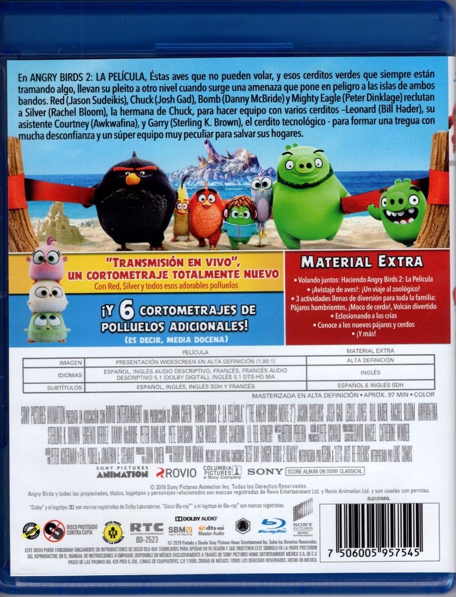 Angry Birds 2 Dos La Pelicula Blu ray
