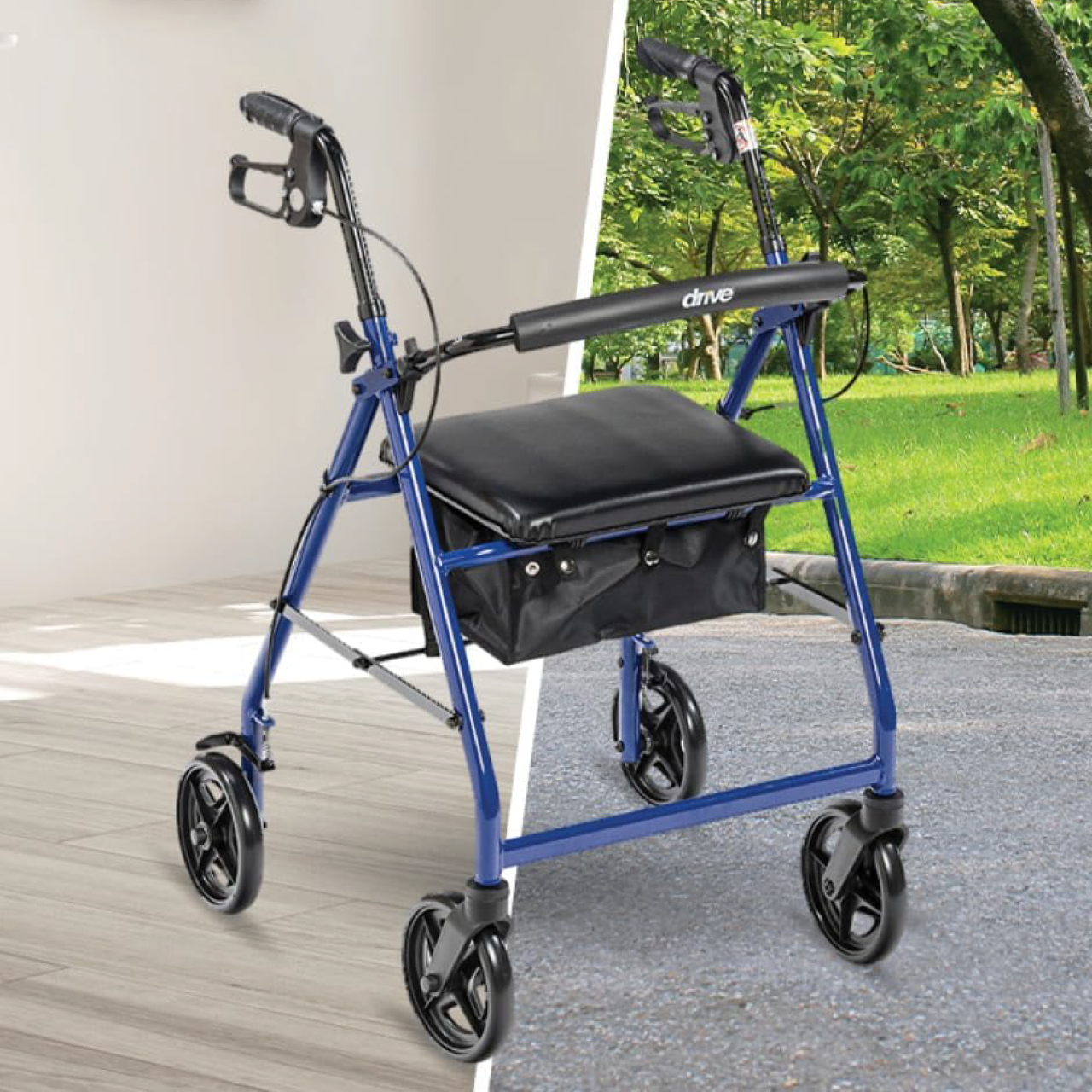 Andadera Ortopédica Rollator Asiento Tipo Silla Ruedas Drive Azul