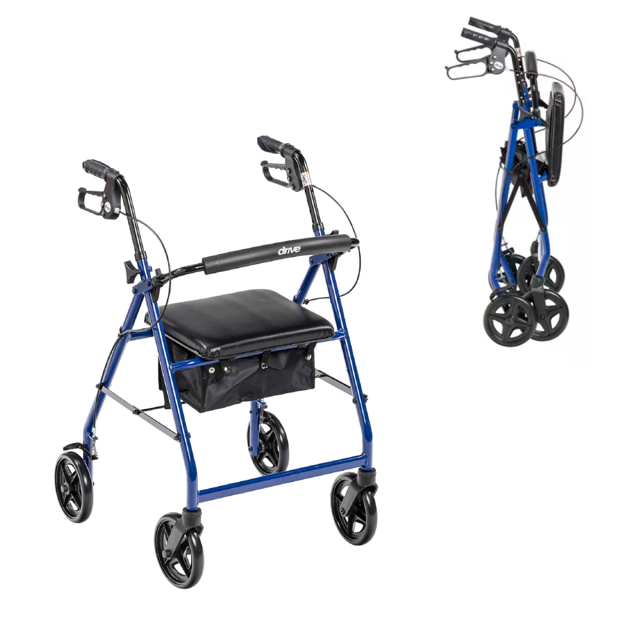 Andadera Ortopédica Rollator Asiento Tipo Silla Ruedas Drive Azul