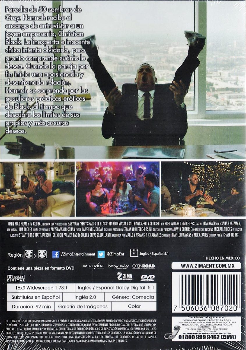 50 Cincuenta Sombras De Black Shades Of Black Pelicula Dvd