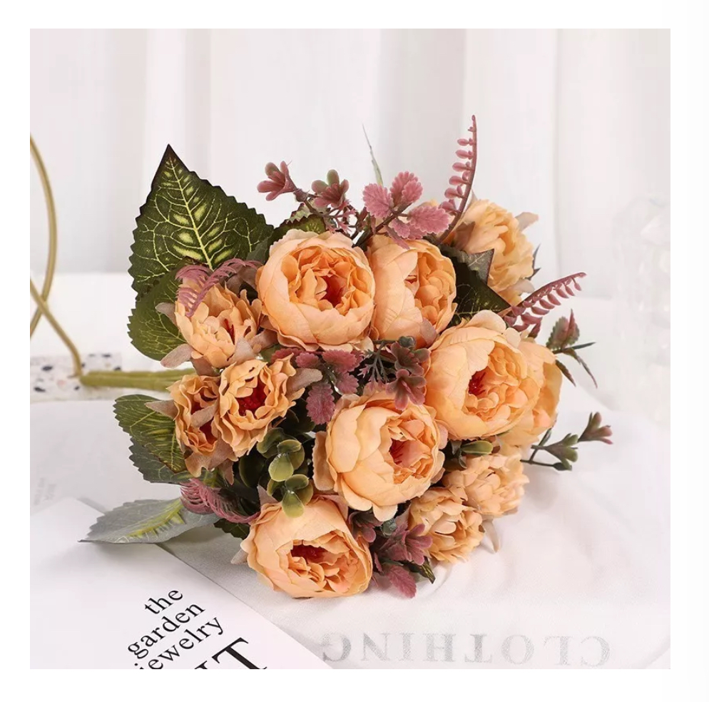 Peonias Artificiales Flores Decorativas Flores Artificiales Amarillas