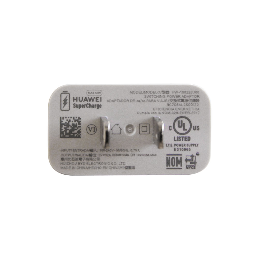 Cargador de Pared Huawei 66 Watts Super Charge Blanco