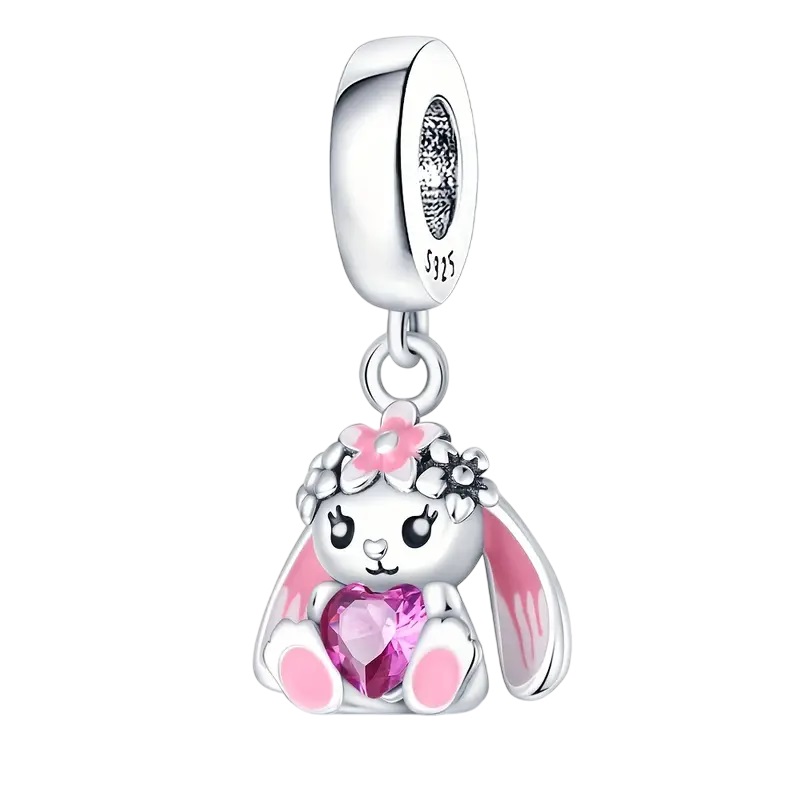 Charm de conejo plata 925 para pulsera tipo pandora