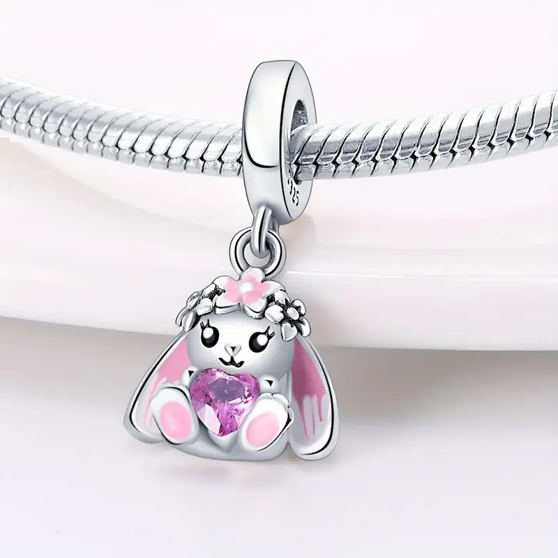 Charm de conejo plata 925 para pulsera tipo pandora
