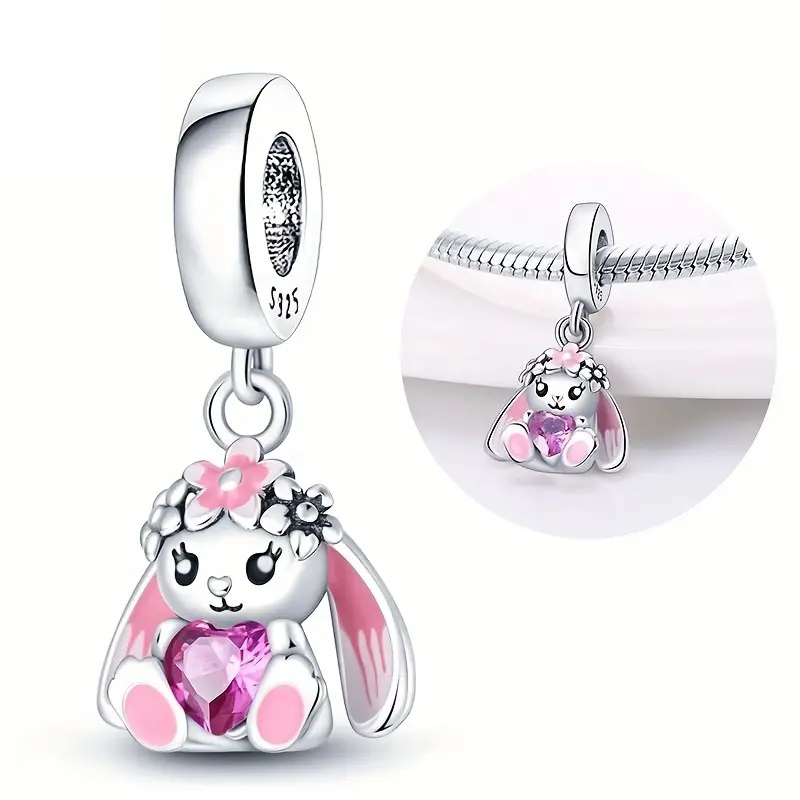 Charm de conejo plata 925 para pulsera tipo pandora