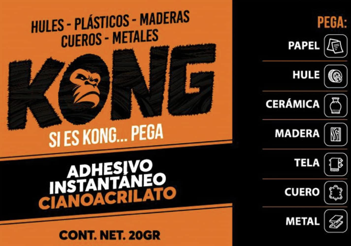  Adhesivo Instantáneo De Cianoacrilato Kong Pegamentos 5 Pzs