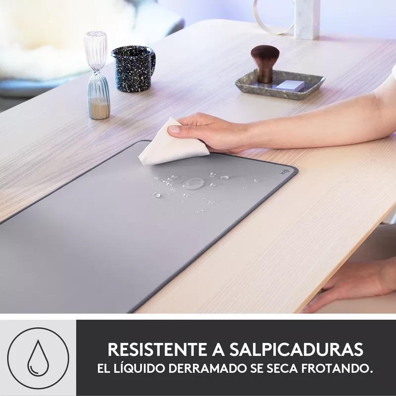 Logitech Desk Mat Studio Series, Alfombrilla De Escritorio Color Gris