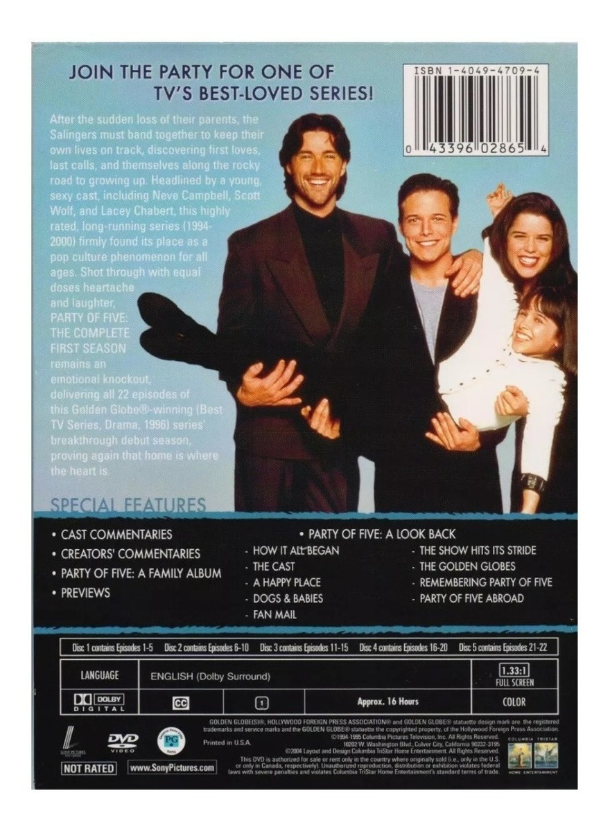 Party Of Five Primera Temporada 1 Uno Importada Dvd