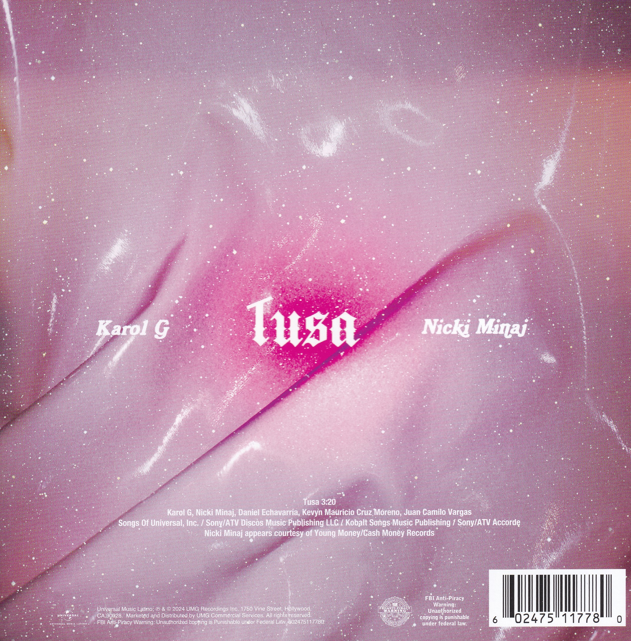 Karol G Tusa 7 Pulagadas Lp Vinyl