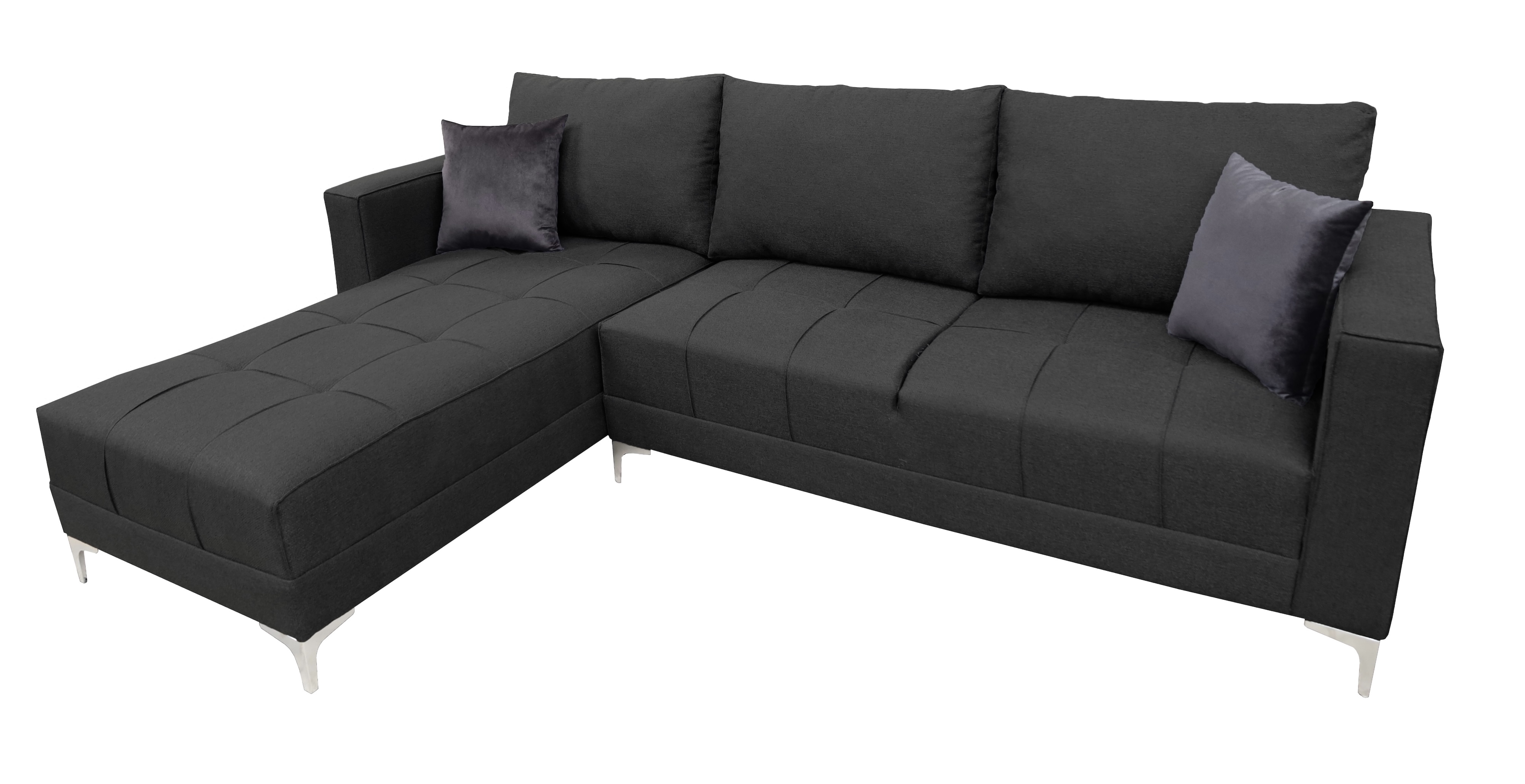 Sala Esquinera El Bazar Store Interlaken Gris Oxford 280X180 cm, Tela Lino nacional, Modular