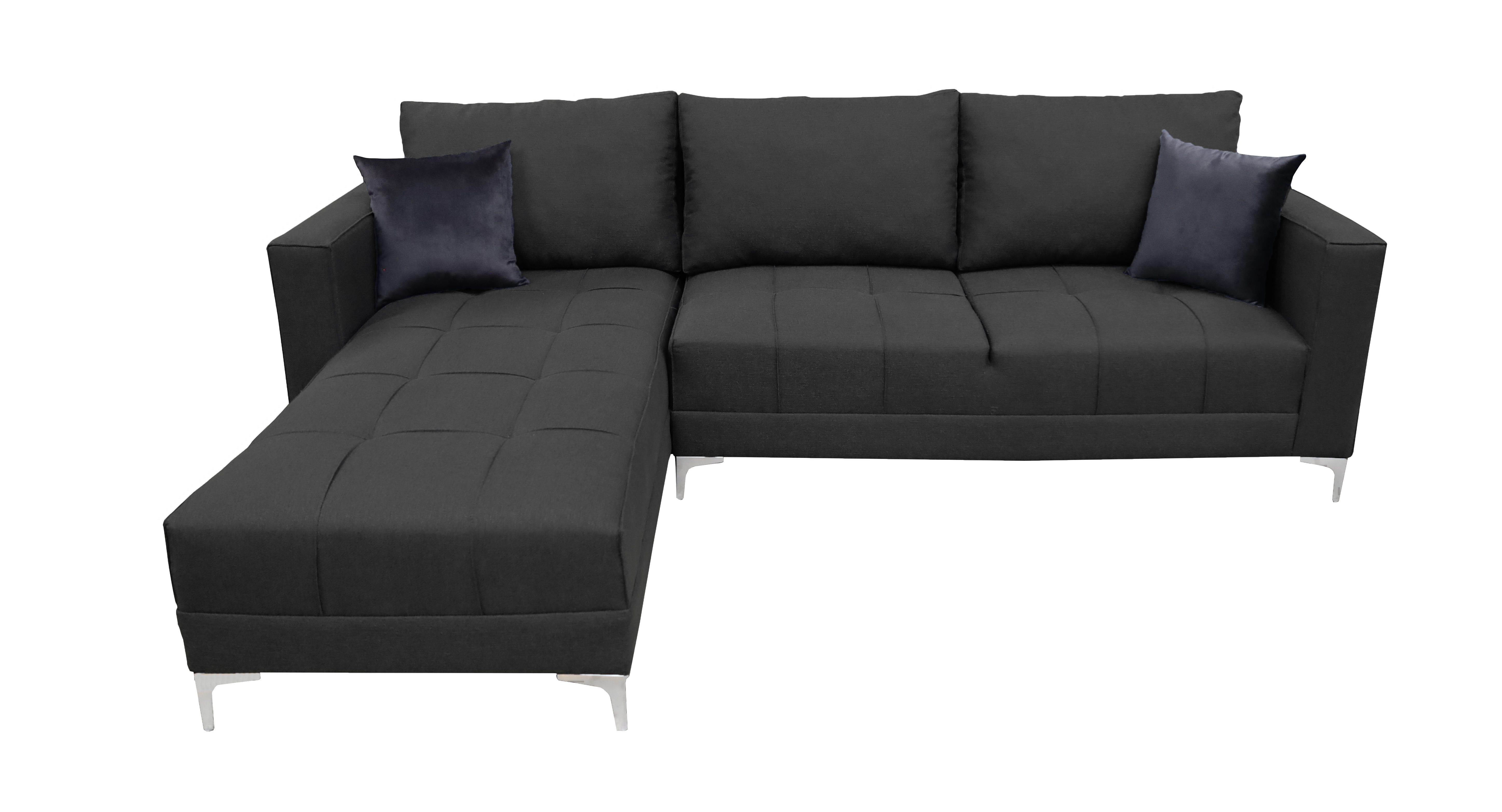 Sala Esquinera El Bazar Store Interlaken Gris Oxford 280X180 cm, Tela Lino nacional, Modular